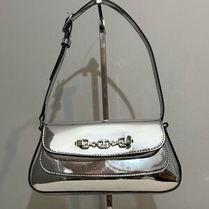 Sam Edelman Loraine Metallic Silver Shoulder Bag